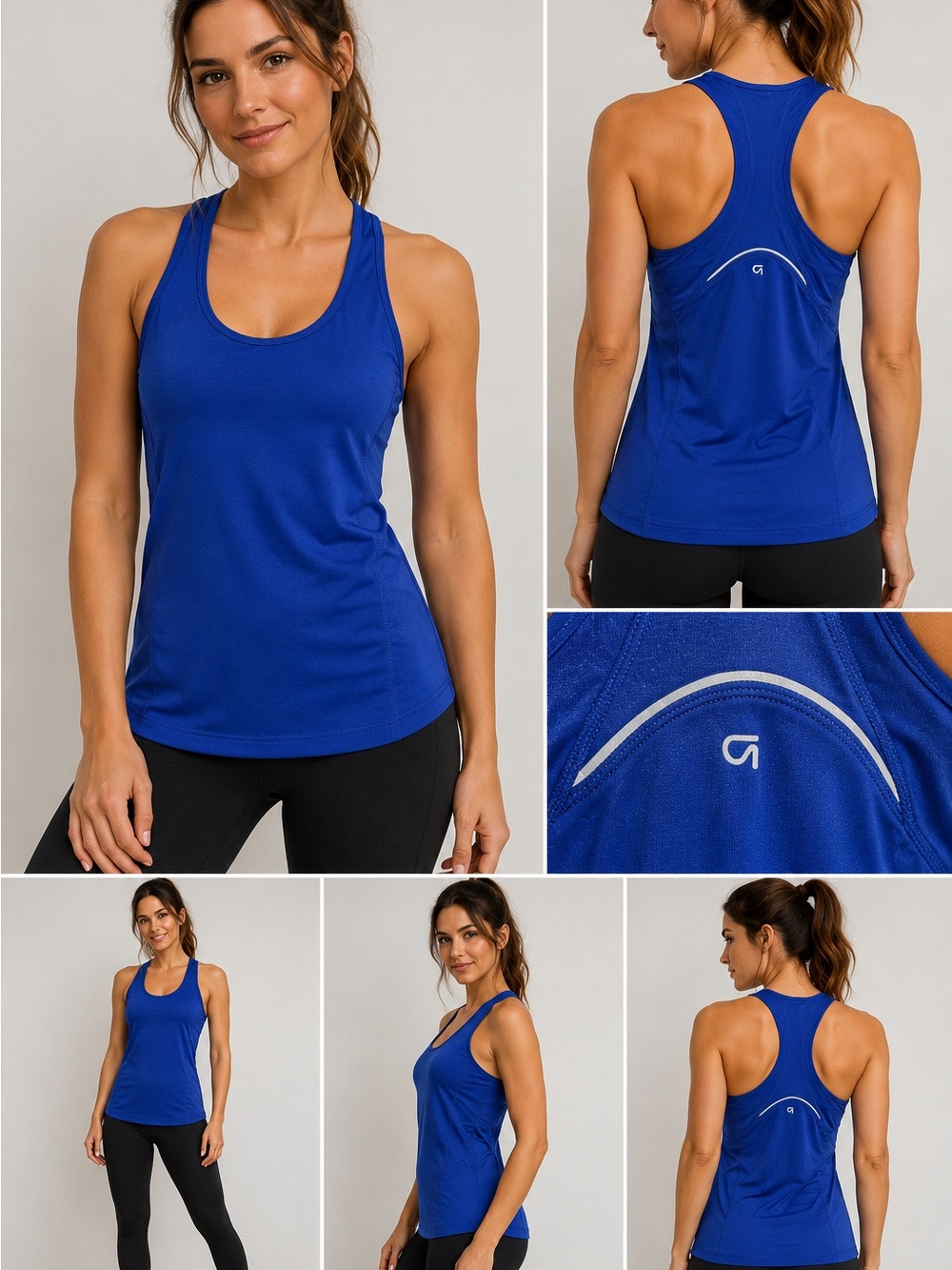 GapFit Breathe Racerback Performance Workout Tank Top Purple/Royal Blue